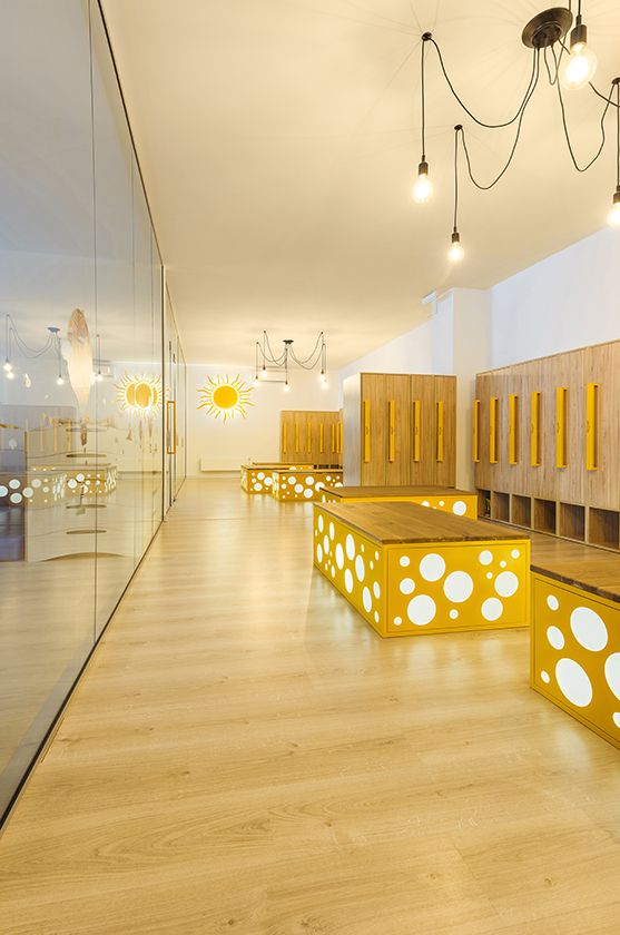 Image of electrical installation lighting in a nursery school